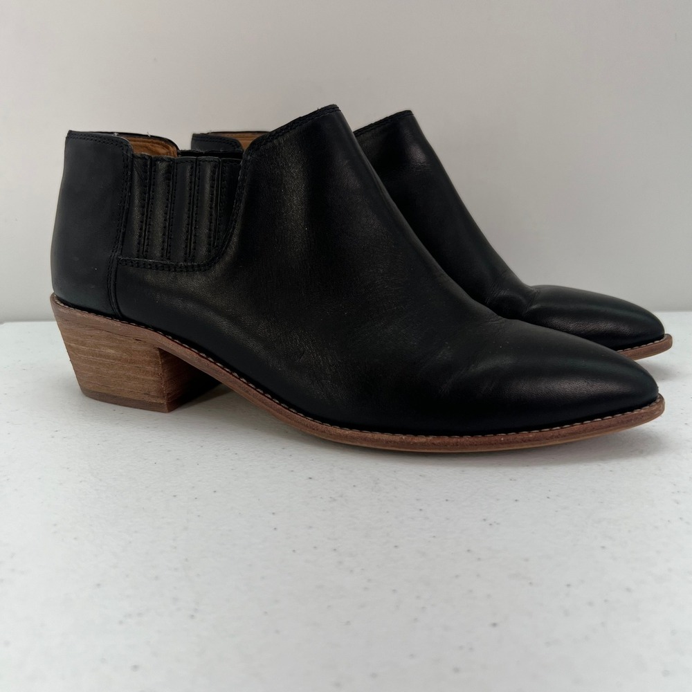 Madewell Women 8.5 Chelsea Boots Black‎ Leather Pointed Toe Ankle Booties
